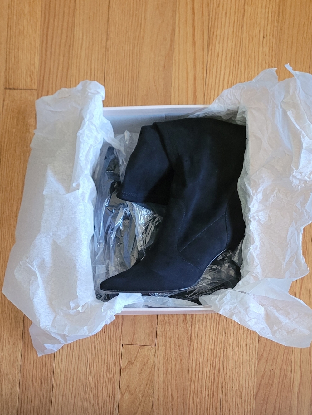 NEW in Box- JustFab Allysandra Black Suede Over-the-Knee Stiletto Boots - Picture 10 of 12